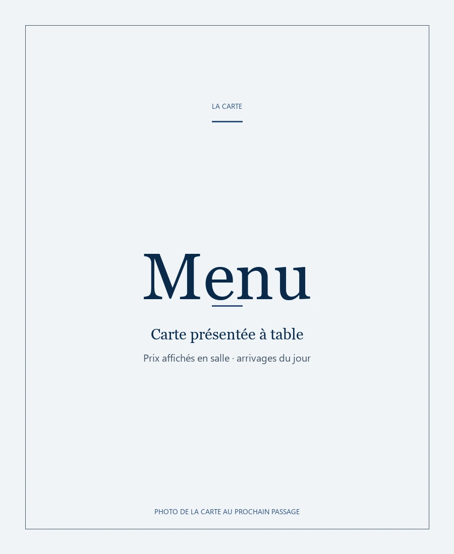 Carte La Crêperie Pirae, photo de la carte au prochain passage